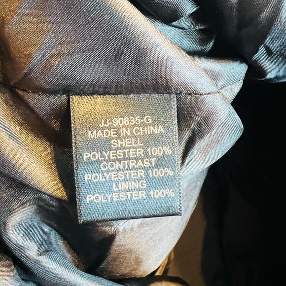 Ark Co Women’s Puffer Quilted Lace Jacket Size M Long Overcoat Black (A0125) - Picture 6 of 6